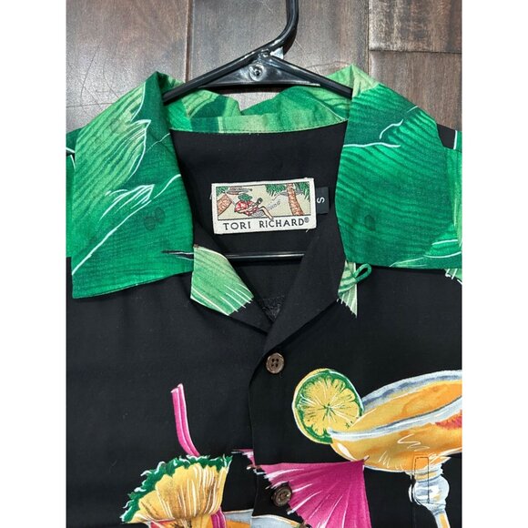 Tori Richard Mens Hawaiian Shirt Cocktail Tropical Leaf Print Size S - Picture 6 of 11